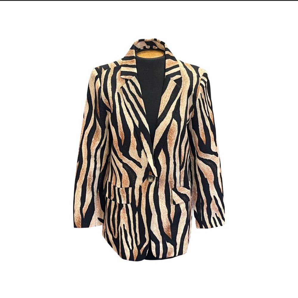 A.Z.I Stylish Zebra Print Women's Blazer Small